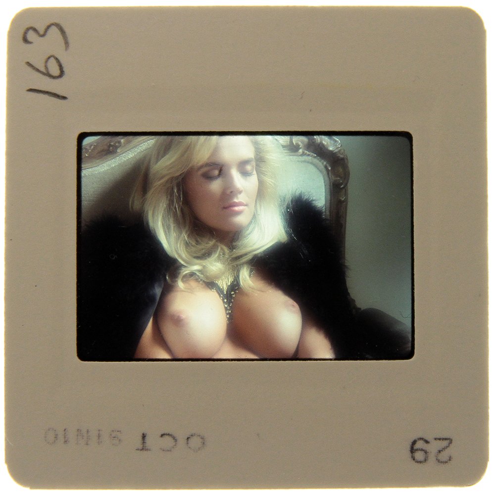 Original 35mm Brandy Ledford 1992 by Bob Guccione: Original nude, erotic, 35mm slide features Brandy Ledford taken by Bob Guccione in 1992. Print and/or markings on the slide mount are original.