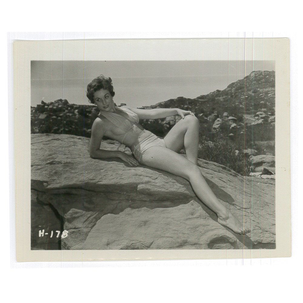 Original Silver Gelatin 1950's Cheesecake Print 3.5x5.5: This is an original 1950's silver gelatin cheesecake pin up photograph. Background: A pin-up girl, a