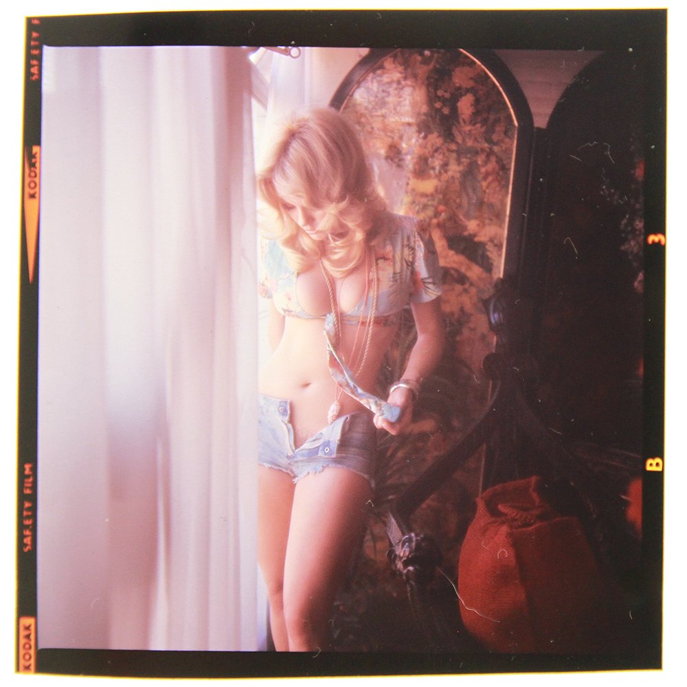Orig 120mm Transparency Angela Adams 1972 by Guccione: Original nude, erotic, 120mm transparency features Angela Adams taken by Bob Guccione in 1972. Model: Angela Adams,