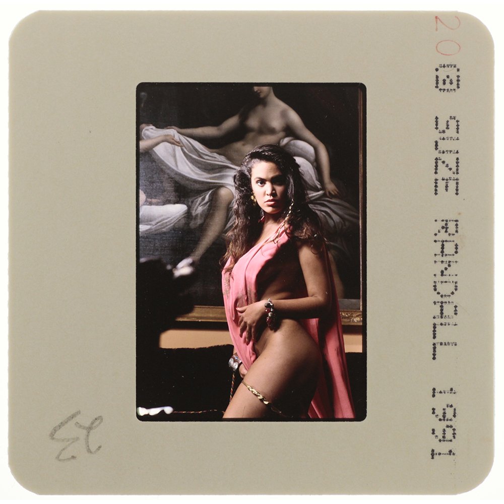 Original 35mm Jami Dion 1991 By Suze Randall: Original nude, erotic, 35mm slide features Jami Dion by Suze Randall in 1991. Print and/or markings on the slide mount are original.
