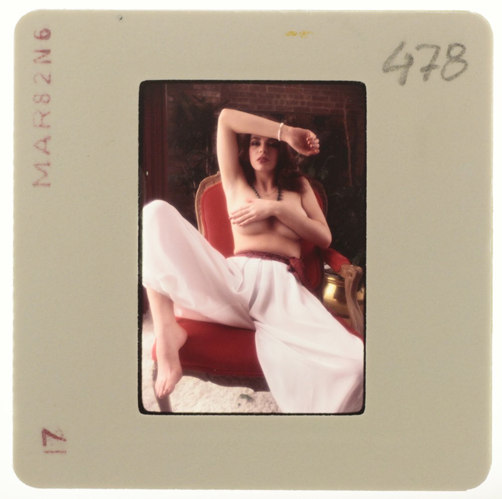 Original 35mm Lee Ann Lee 1982 By Bob Guccione: Original nude, erotic, 35mm slide features Lee Ann Lee taken by Bob Guccione in 1982. Print and/or markings on the slide mount are original.