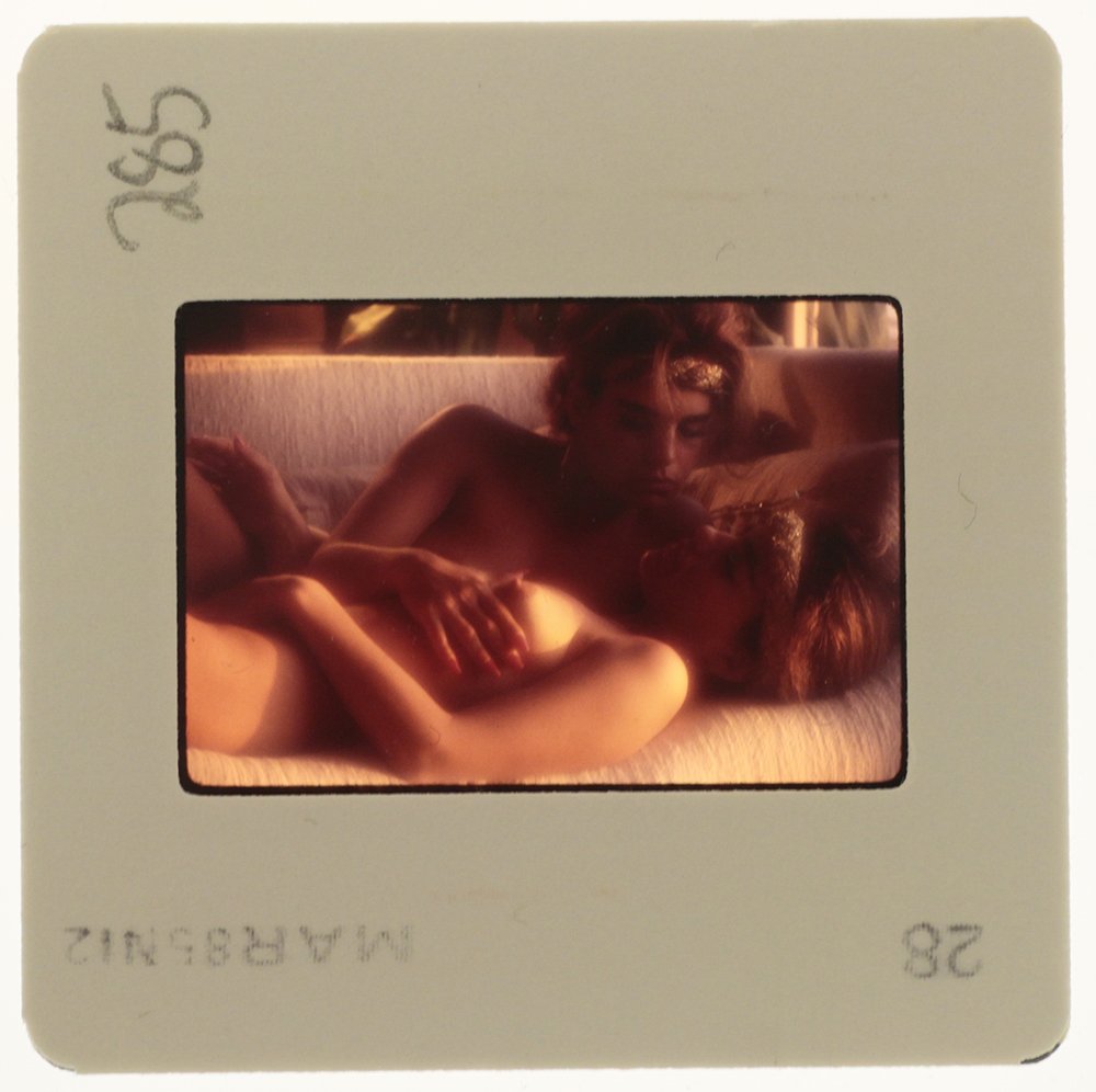 Original 35mm Test Shot of Twins 1985: Original nude, erotic, 35mm slide features Twins taken in 1985. It was a test submission sent to Penthouse. Print and/or markings on the slide mount are original.