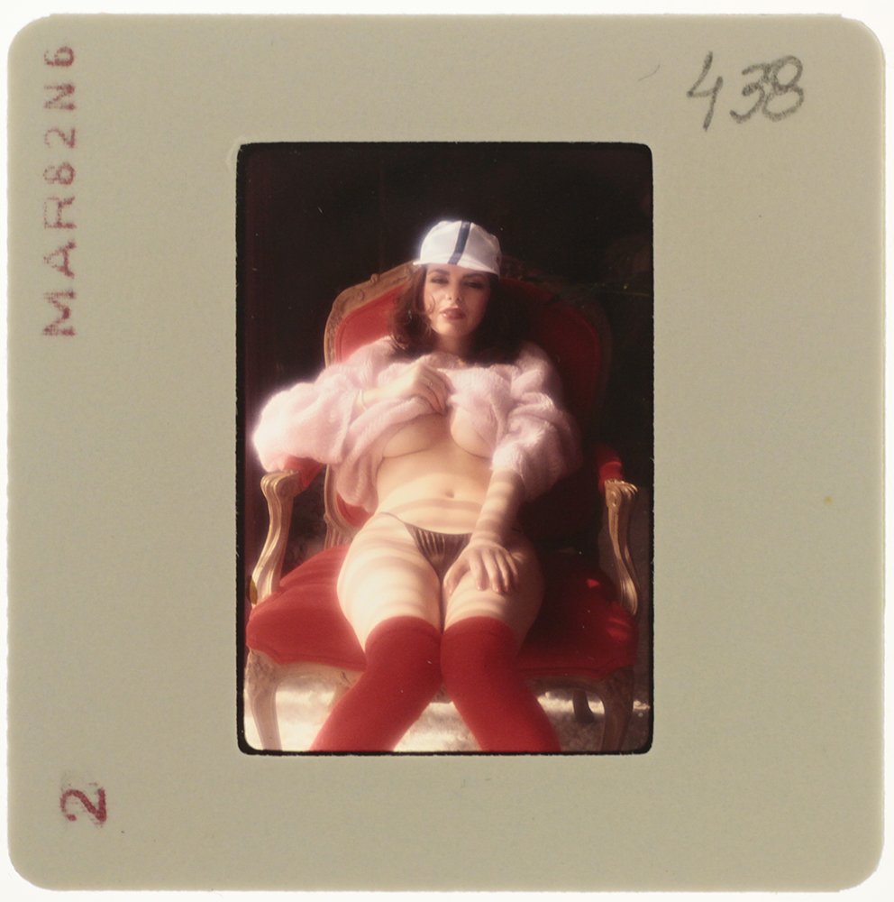 Original 35mm Lee Ann Lee 1982 By Bob Guccione: Original nude, erotic, 35mm slide features Lee Ann Lee taken by Bob Guccione in 1982. Print and/or markings on the slide mount are original.