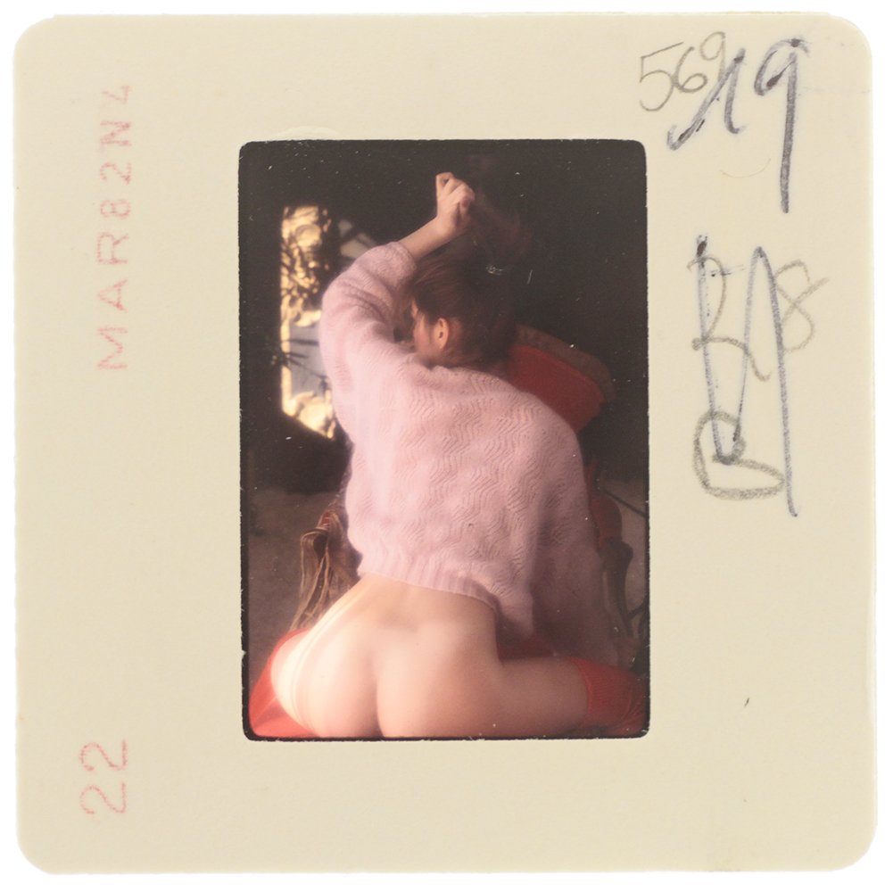 Original 35mm Lee Ann Lee 1982 By Bob Guccione: Original nude, erotic, 35mm slide features Lee Ann Lee taken by Bob Guccione in 1982. Print and/or markings on the slide mount are original.