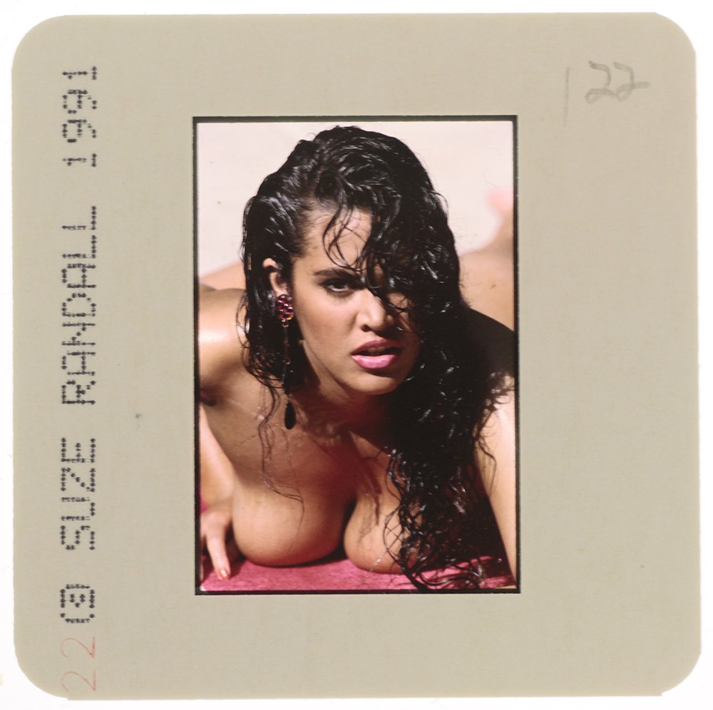 Original 35mm Jami Dion 1991 By Suze Randall: Original nude, erotic, 35mm slide features Jami Dion by Suze Randall in 1991. Print and/or markings on the slide mount are original.