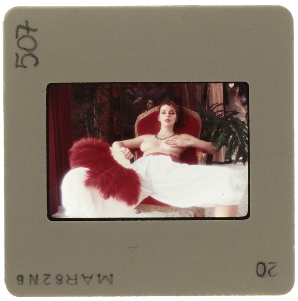 Original 35mm Lee Ann Lee 1982 By Bob Guccione: Original nude, erotic, 35mm slide features Lee Ann Lee taken by Bob Guccione in 1982. Print and/or markings on the slide mount are original.