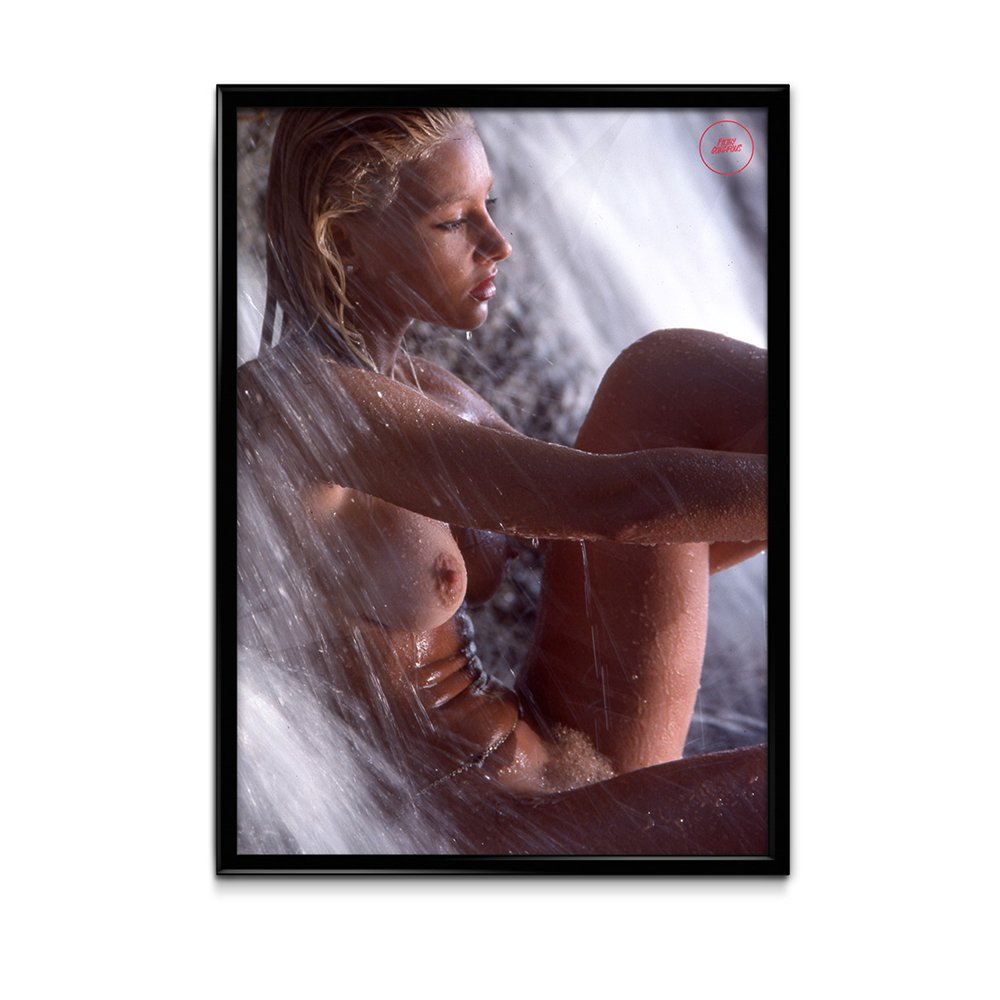 Orig 35mm & Ltd Ed 18X24 Framed Poster Cheryl Rixon: Original nude, erotic, 35mm slide and 18 by 24 inches framed poster featuring Cheryl Rixon taken by Bob Guccione in 1977. Print and/or markings on the slide mount are original.
