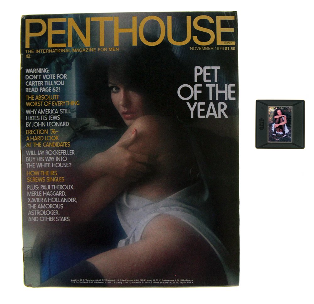 Pub Orig 35mm Carolyn Patsis by Bob G & Nov 1976 Mag: Published original nude, erotic, 35mm slide featuring Carolyn Patsis taken by Bob Guccione and Penthouse November 1976 issue. Print and/or markings on the slide mount are original.