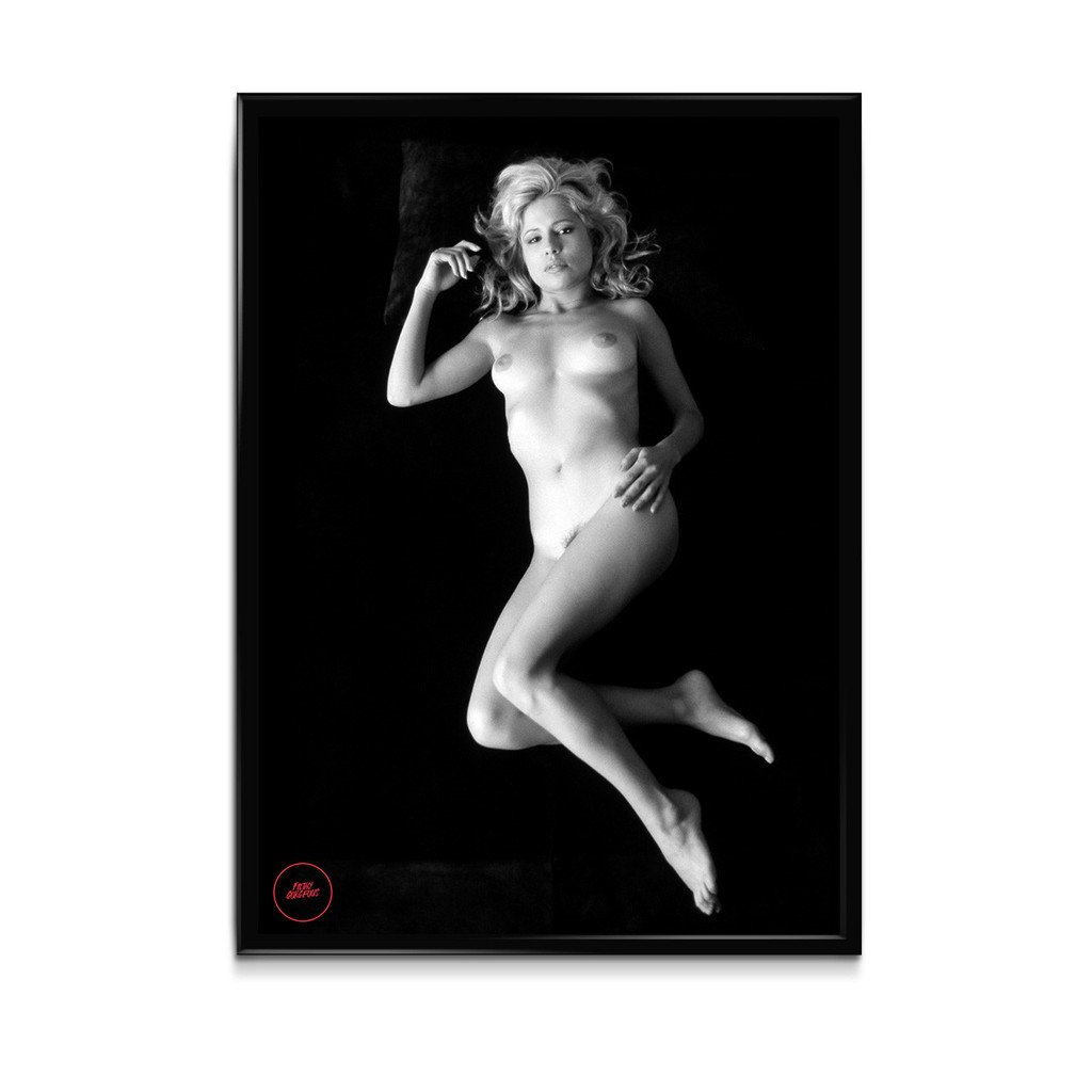 Limited Edition Pia Zadora 18x24 B&W Framed Poster: Limited edition 18x24 framed poster features Pia Zadora taken by Bob Willoughby in 1982. Subject: Golden Glob