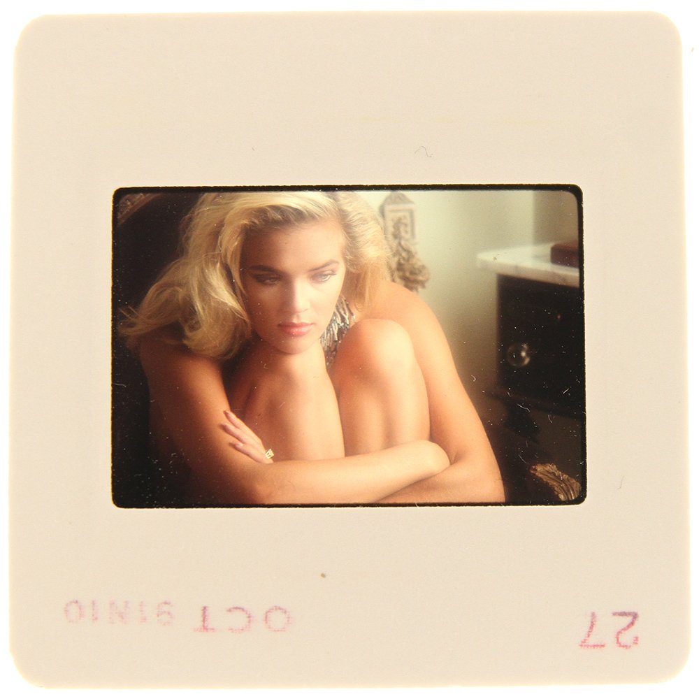 Original 35mm Brandy Ledford 1992 by Bob Guccione: Original nude, erotic, 35mm slide features Brandy Ledford taken by Bob Guccione in 1992. Print and/or markings on the slide mount are original.