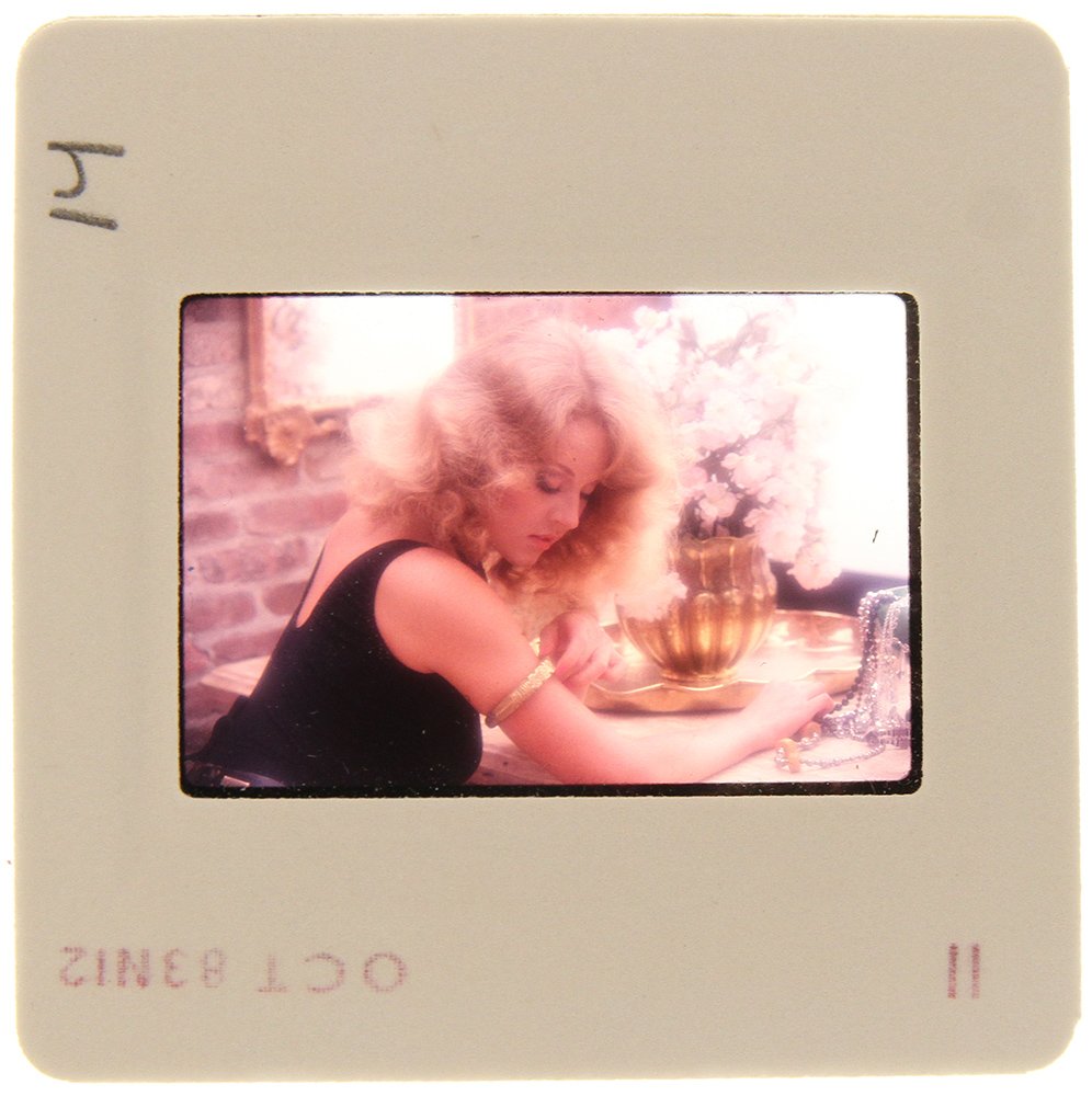 Original 35mm Delia Impey 1985 By Bob Guccione: Original nude, erotic, 35mm slide features Delia Impey taken by Bob Guccione in 1985. Print and/or markings on the slide mount are original.