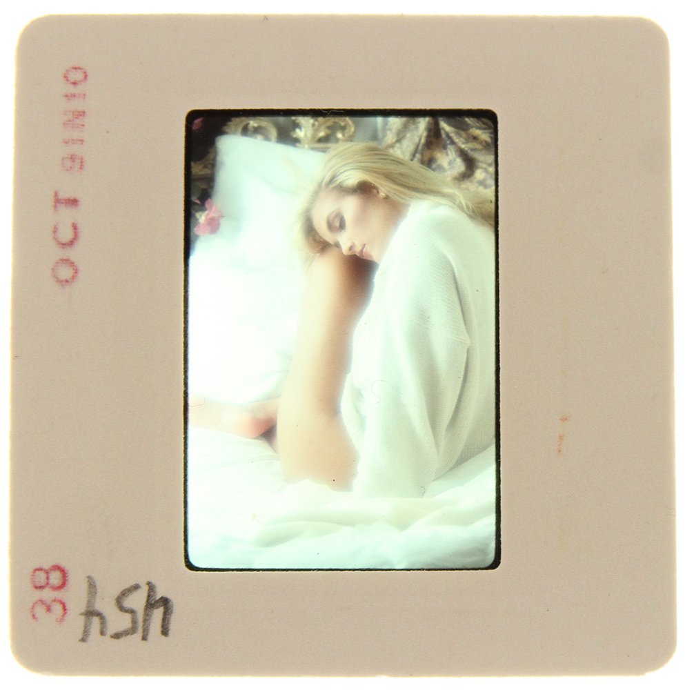 Original 35mm Brandy Ledford 1992 by Bob Guccione: Original nude, erotic, 35mm slide features Brandy Ledford taken by Bob Guccione in 1992. Print and/or markings on the slide mount are original.