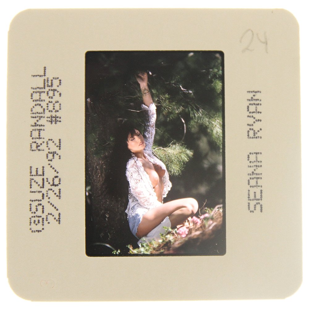 Original 35mm Seana Ryan 1992 By Suze Randall: Original nude, erotic, 35mm slide features Seana Ryan taken by Suze Randall in 1992. Print and/or markings on the slide mount are original.