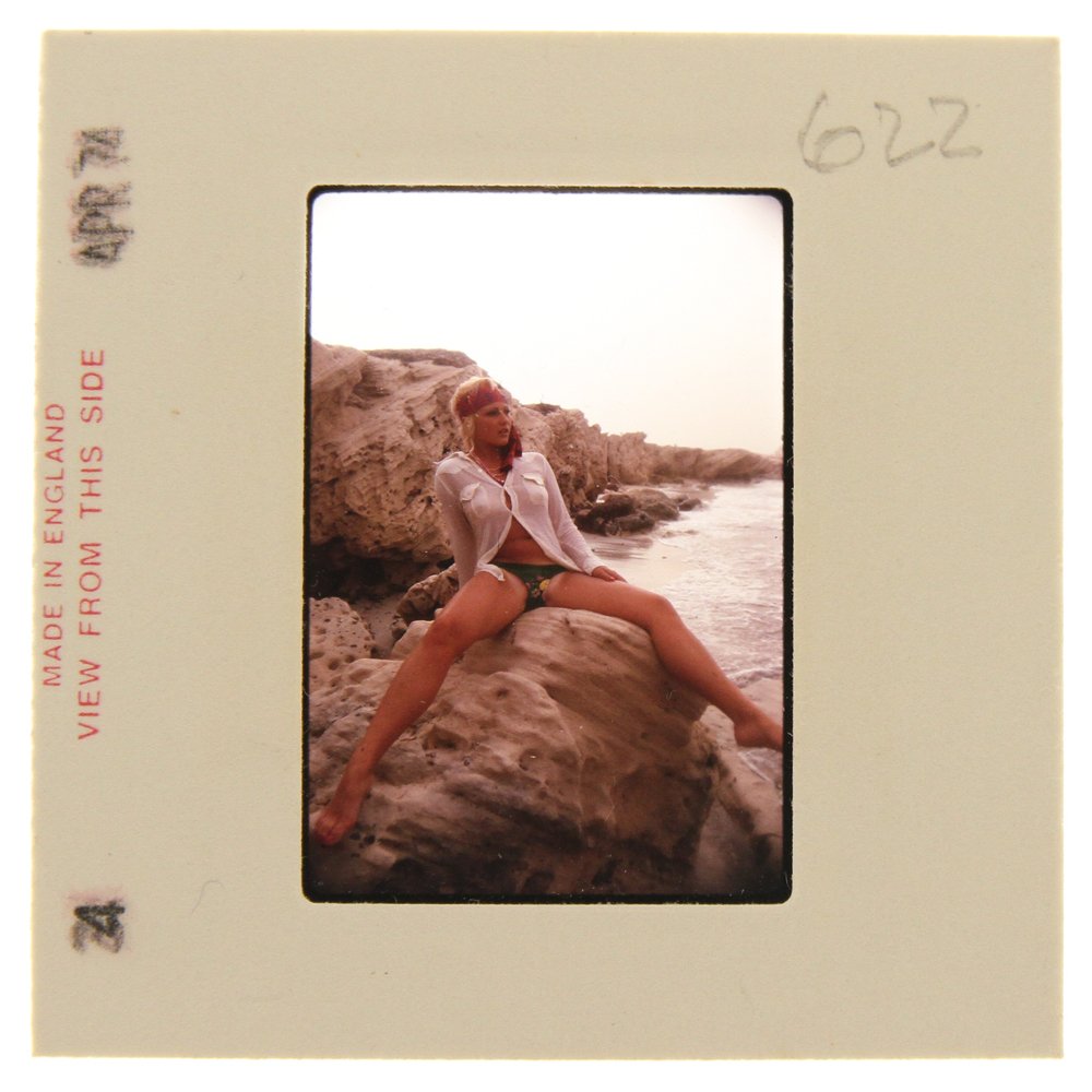 Original 35mm Janice Kane 1974 By Bob Guccione: Original nude, erotic, 35mm slide features Janice Kane taken by Bob Guccione in 1974. Print and/or markings on the slide mount are origin