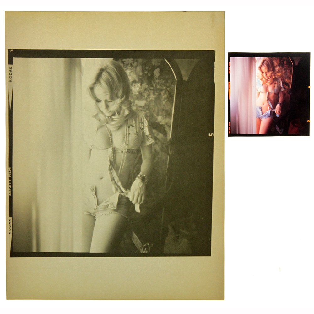 Orig Angela Adams Silver Gelatin & 120mm By Guccione: Original silver gelatin print & 120mm transparency features Lesley Harrison taken by Bob Guccione in 1972. Model: