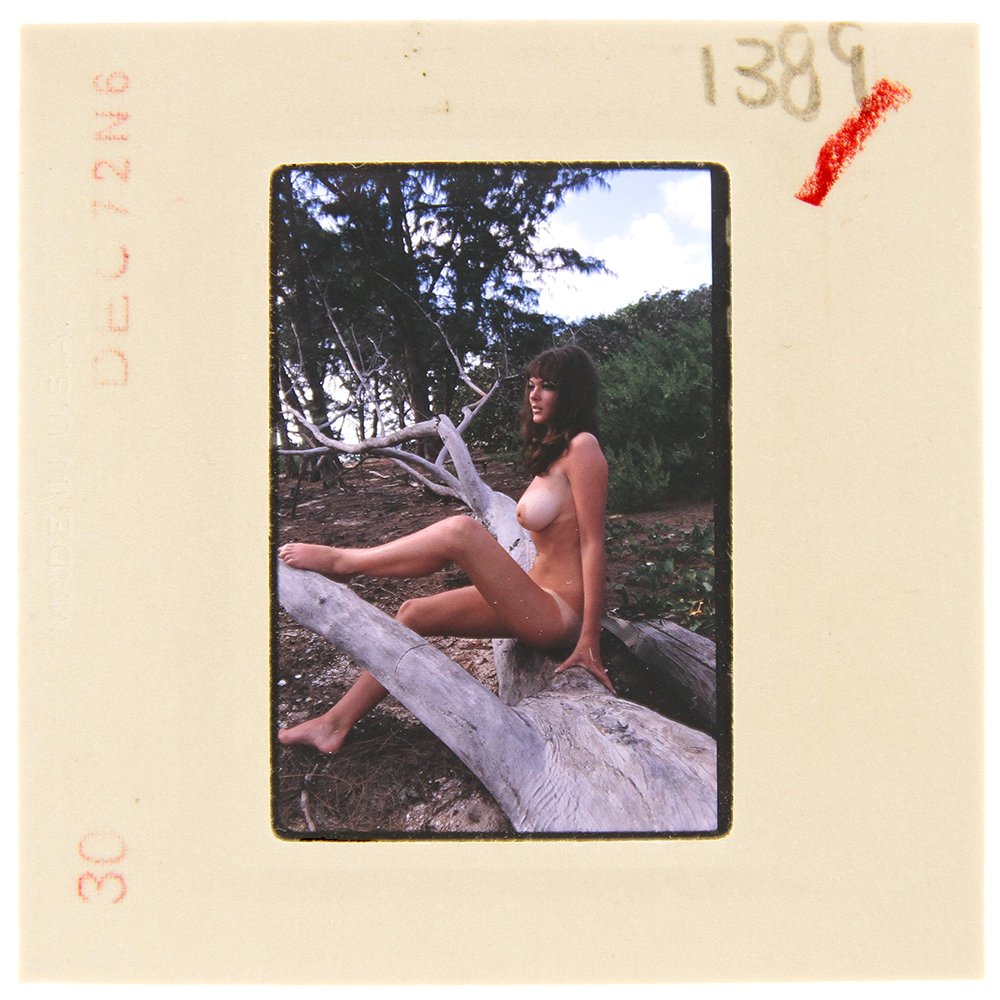 Original 35mm Avril Lund 1972 by Bob Guccione: Original 35mm slide of Avril Lund taken in 1972 by photographer Bob Guccione Model: Avril Lund was