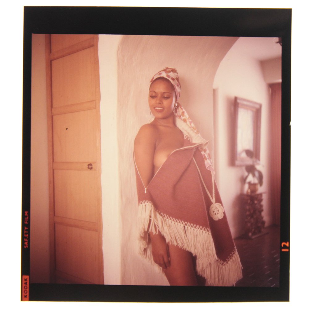 Original 120mm Isobel Garcia 1972 Bob Guccione: Original nude, erotic, 120mm transparency features Isobel Garcia Orobiyi taken by Bob Guccione in 1972.Model: She l
