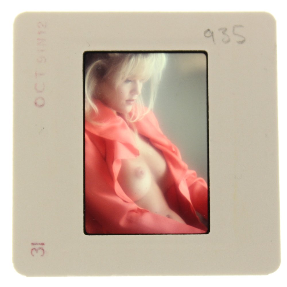 Original 35mm Brandy Ledford 1991 by Bob Guccione: Original nude, erotic, 35mm slide features Brandy Ledford taken by Bob Guccione in 1991. Print and/or markings on the slide mount are original.