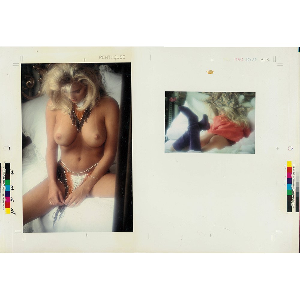 Ltd Ed 1/1 Brandy Ledford Penthouse Pictorial Draft: Limited Edition 1/1 13 by 20 inches pictorial draft for Penthouse Magazine featuring Brandy Ledford taken by Bob Guccione for her Pet of the Year Pictorial of 1992.