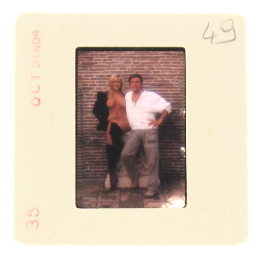 Original 35mm Brandy Ledford 1991 by Bob Guccione: Original nude, erotic, 35mm slide features Brandy Ledford taken by Bob Guccione in 1991. Print and/or markings on the slide mount are original.