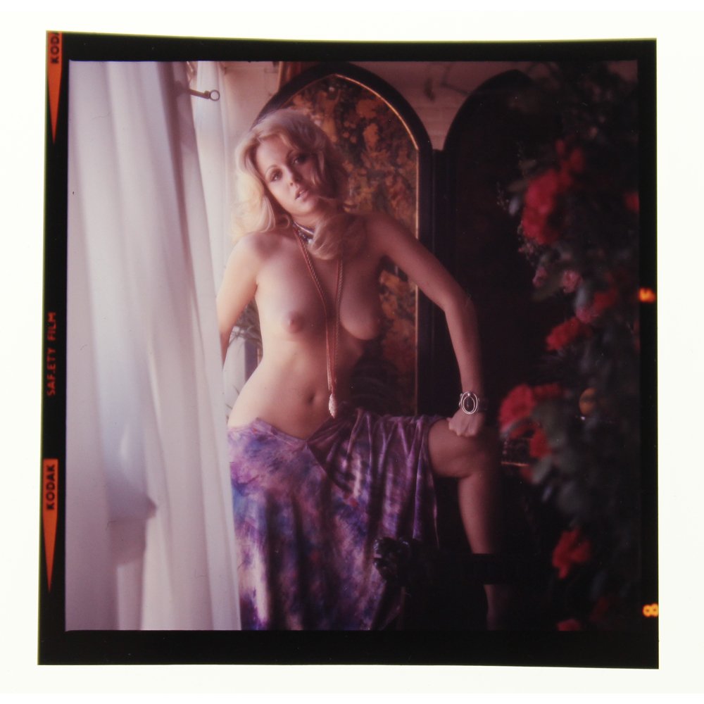 Original 120mm Angela Adams 1972 by Bob Guccione: Original nude, erotic, 120mm transparency features Angela Adams taken by Bob Guccione in 1972. Model: Angela Adams,
