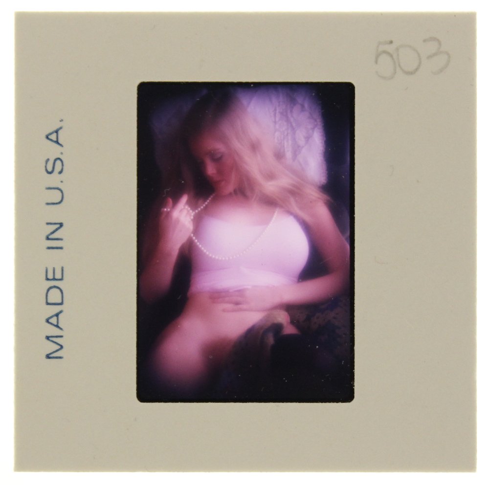 Original 35mm Wendy Blodgett 1975 By Bob Guccione: Original nude, erotic, 35mm slide features Wendy Blodgett taken by Bob Guccione in 1975. Print and/or markings on the slide mount are original.