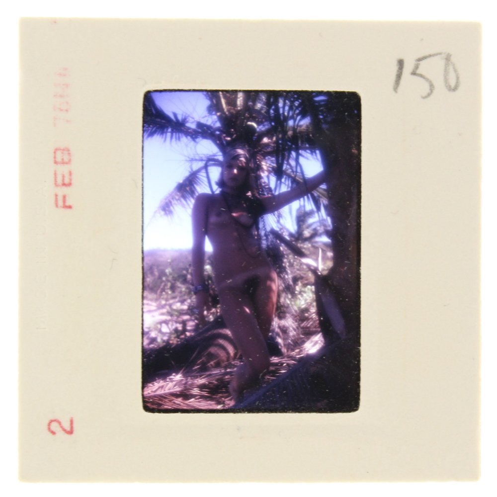 Original 35mm Jane Hargrave 1976 By Bob Guccione: Original nude, erotic, 35mm slide features Jane Hargrave taken by Bob Guccione in 1976. Print and/or markings on the slide mount are original.