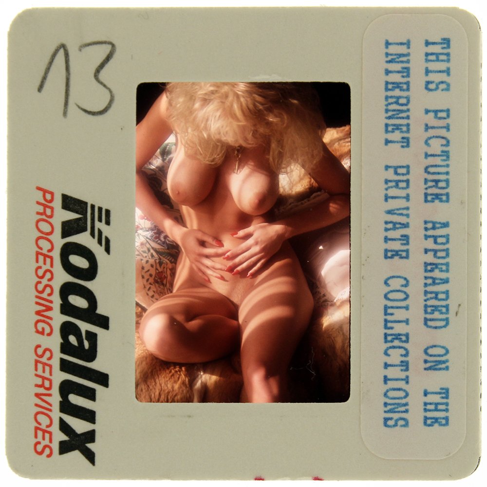 Pub Orig 35mm Ginger Miller 1989 By Bob Guccione: Original nude, erotic, 35mm slide features Ginger Miller taken by Bob Guccione in 1989. Print and/or markings on the slide mount are original.