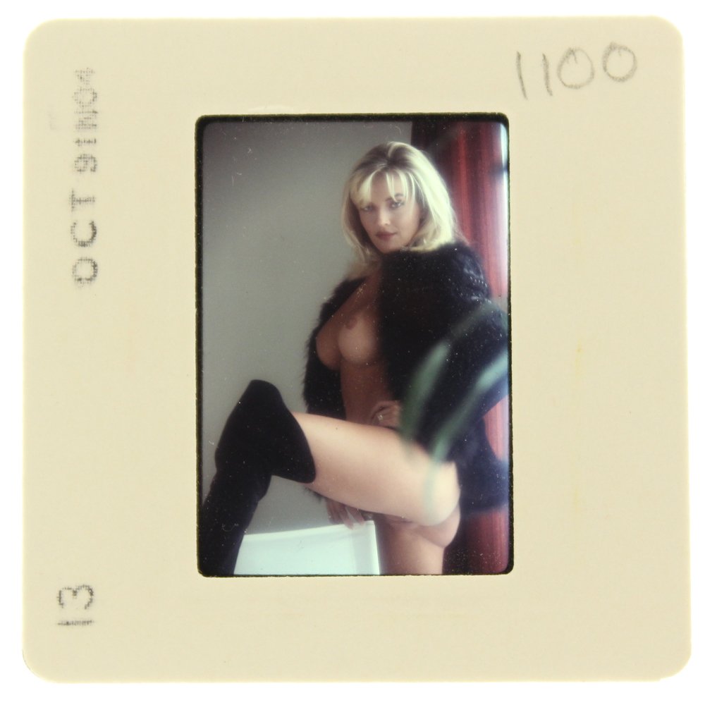 Original 35mm Brandy Ledford 1991 by Bob Guccione: Original nude, erotic, 35mm slide features Brandy Ledford taken by Bob Guccione in 1991. Print and/or markings on the slide mount are original.