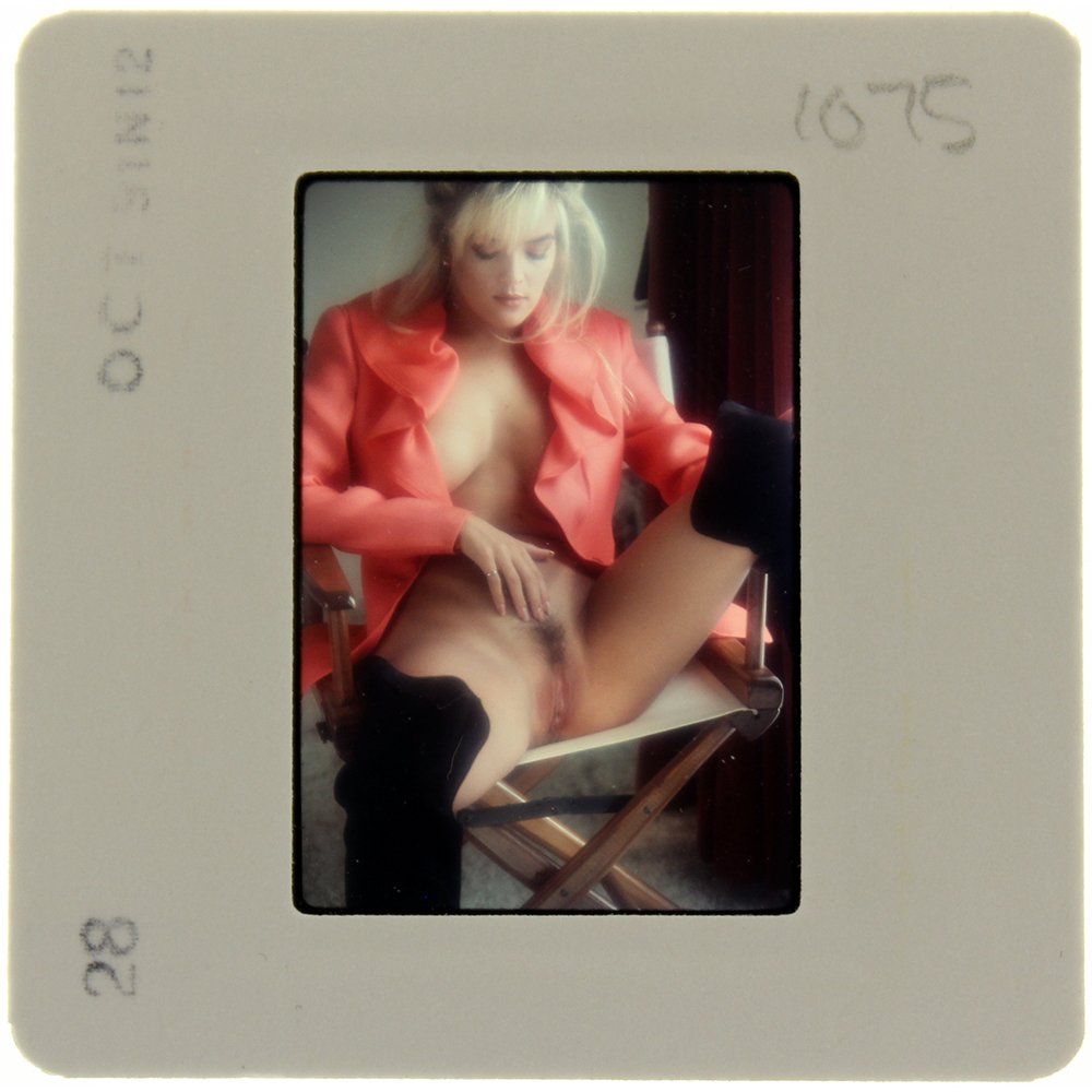Original 35mm Brandy Ledford 1991 by Bob Guccione: Original nude, erotic, 35mm slide features Brandy Ledford taken by Bob Guccione in 1991. Print and/or markings on the slide mount are original.