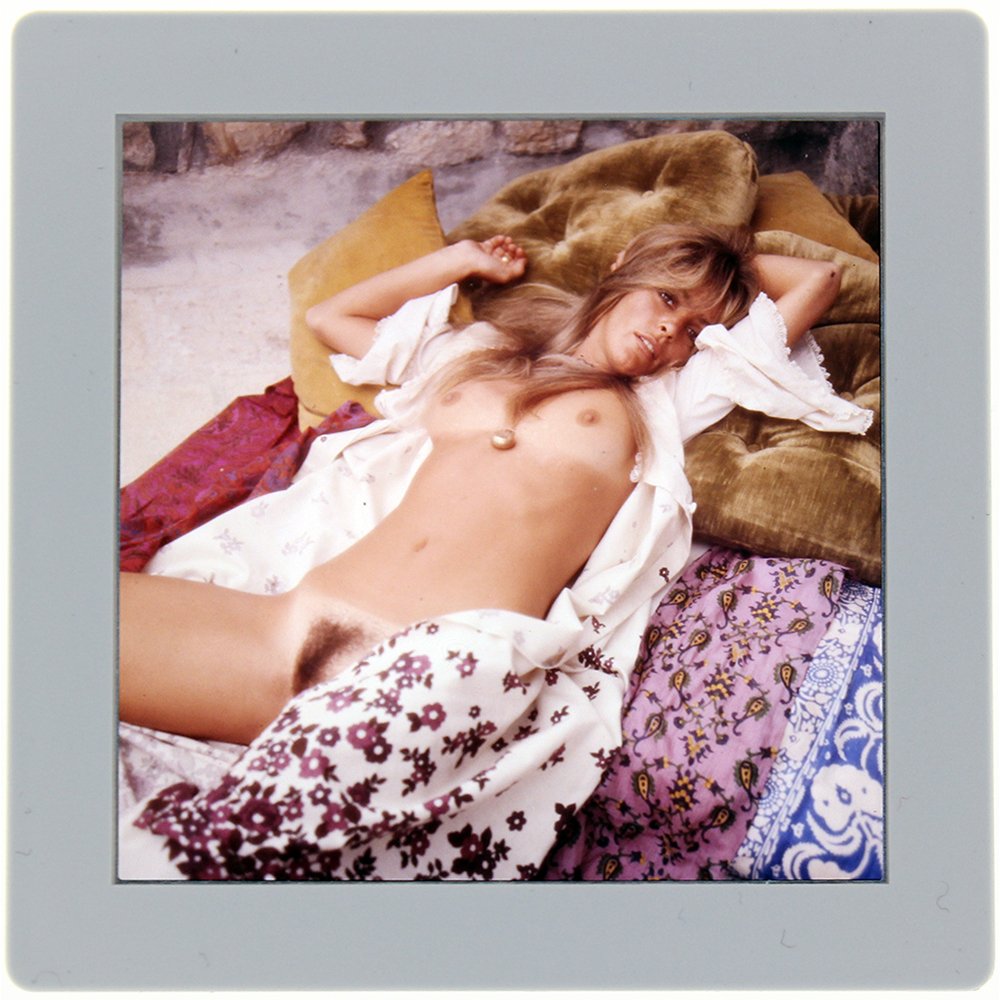 Original Encased 120mm Lynn Partington 1970's Bob: Original nude, erotic, encased 120mm transparency features Lynn Partington, by Bob Guccione ca. 1970's.Model: Befor