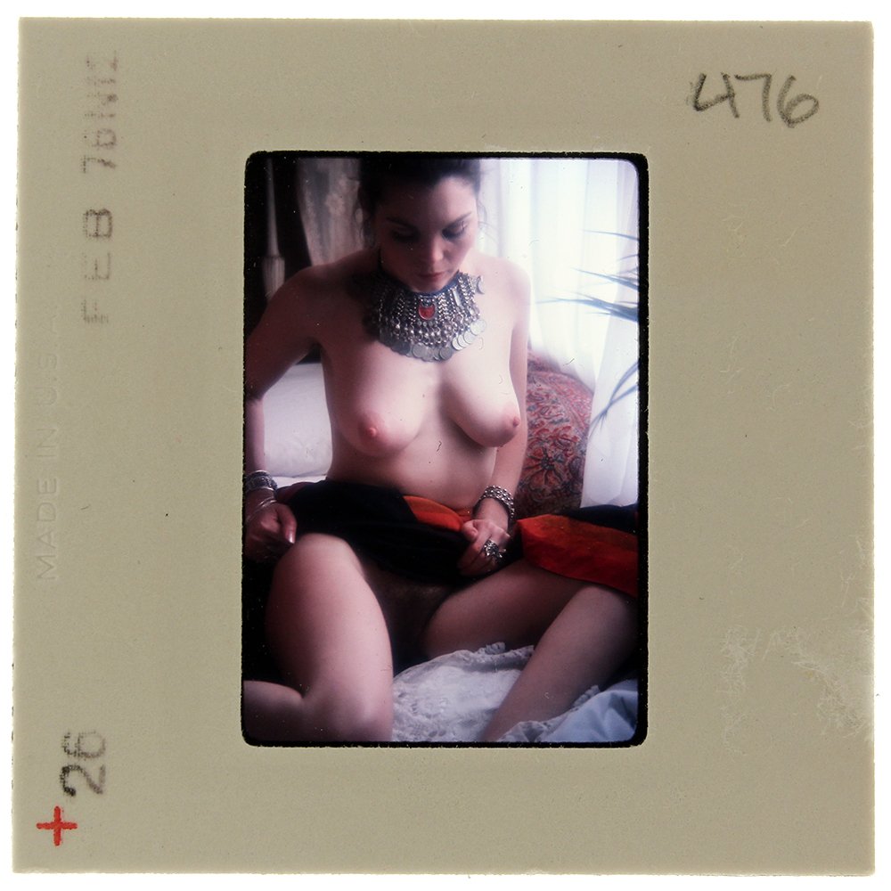 Anna Grimwood 1976 35mm By Bob Guccione: Original 35mm slide features Anna Grimwood taken by Bob Guccione in 1976. Print and/or markings on the slide mount are original. M