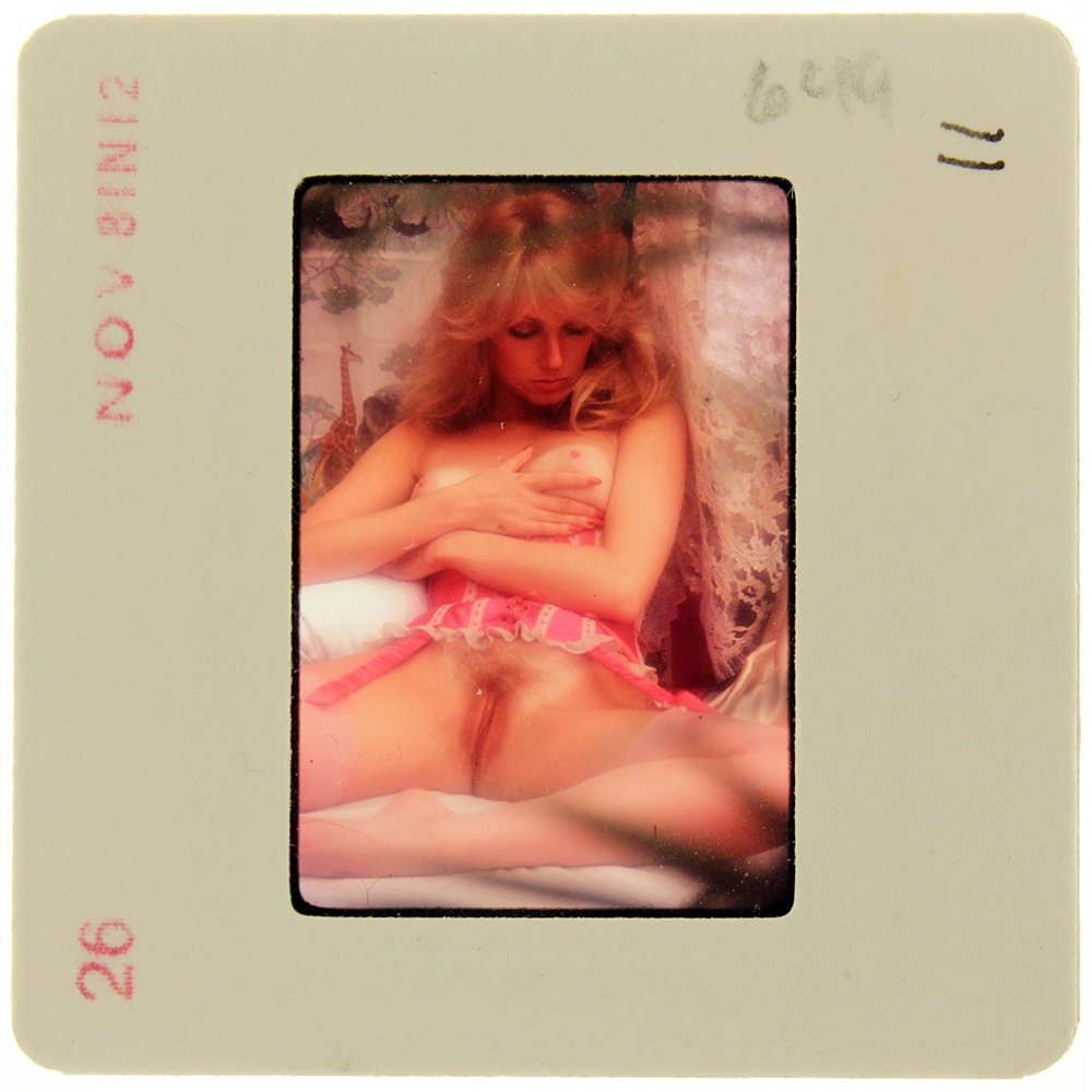 DiVina Celeste 1981 35mm By Bob Guccione: Original nude, erotic, 35mm slide features DiVina Celeste taken by Bob Guccione in 1981. Print and/or markings on the slide mount are original.