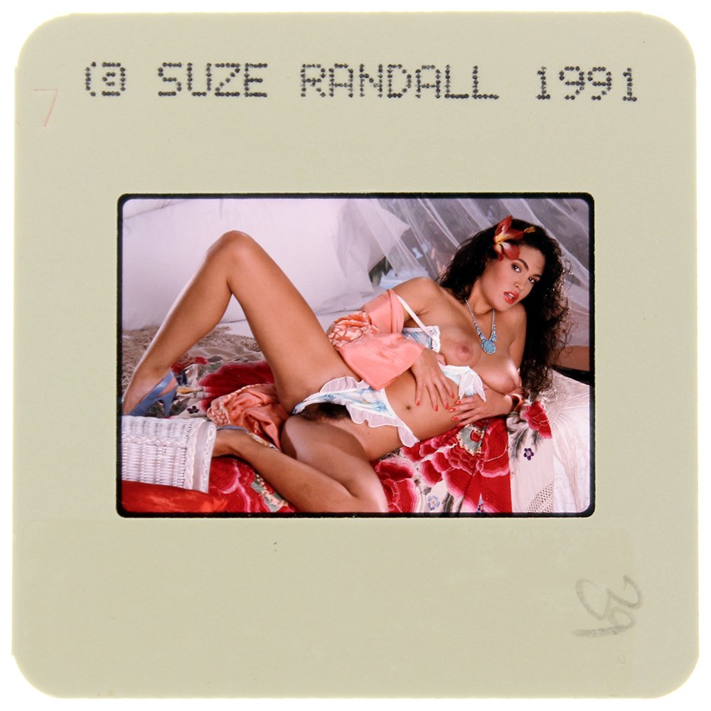 Jami Dion 1991 35mm By Suze Randall: Original nude, erotic, 35mm slide features Jami Dion by Suze Randall in 1991. Print and/or markings on the slide mount are original.