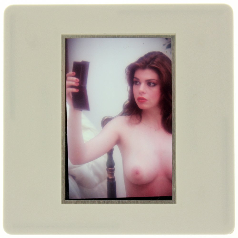 Lee Ann Lee 1982 35mm By Bob Guccione: Original 35mm slide features Lee Ann Lee taken by Bob Guccione in 1982. Print and/or markings on the slide mount are original. Mod