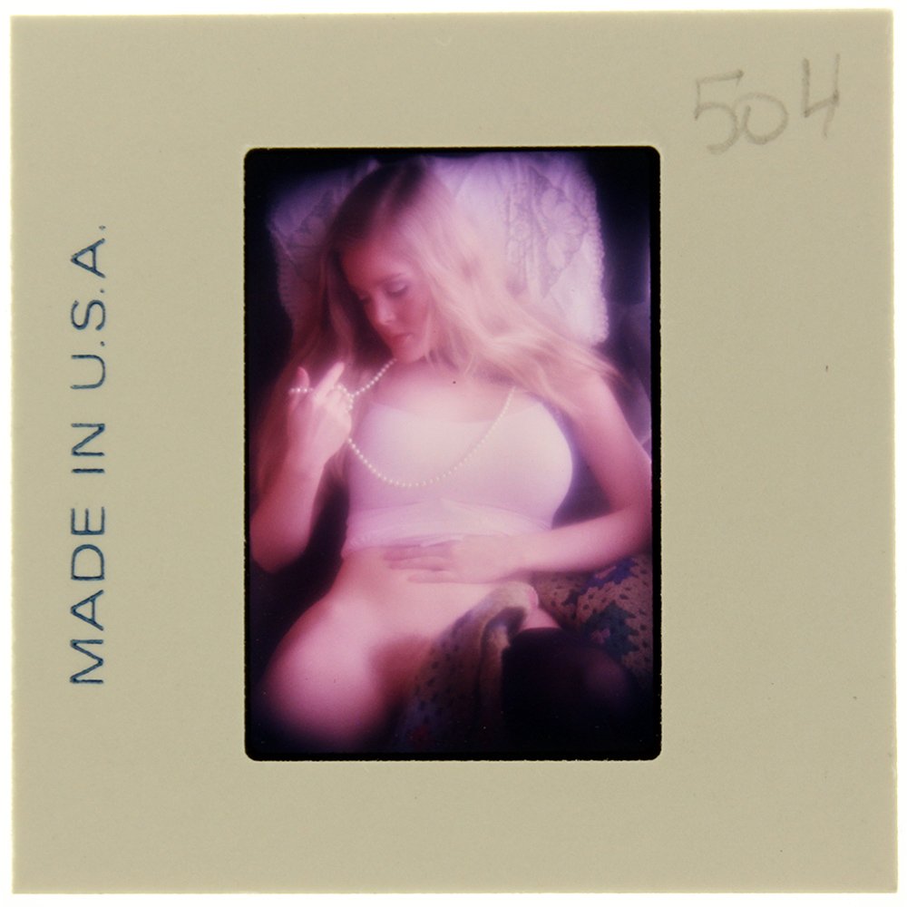 Wendy Blodgett 1975 35mm By Bob Guccione: Original 35mm slide features Wendy Blodgett taken by Bob Guccione in 1975. Print and/or markings on the slide mount are original.