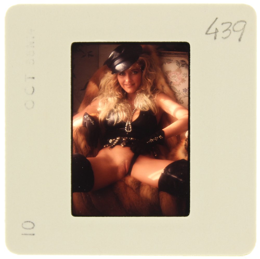 Ginger Miller 1989 35mm By Bob Guccione: Original 35mm slide features Ginger Miller taken by Bob Guccione in 1989. Print and/or markings on the slide mount are original. M