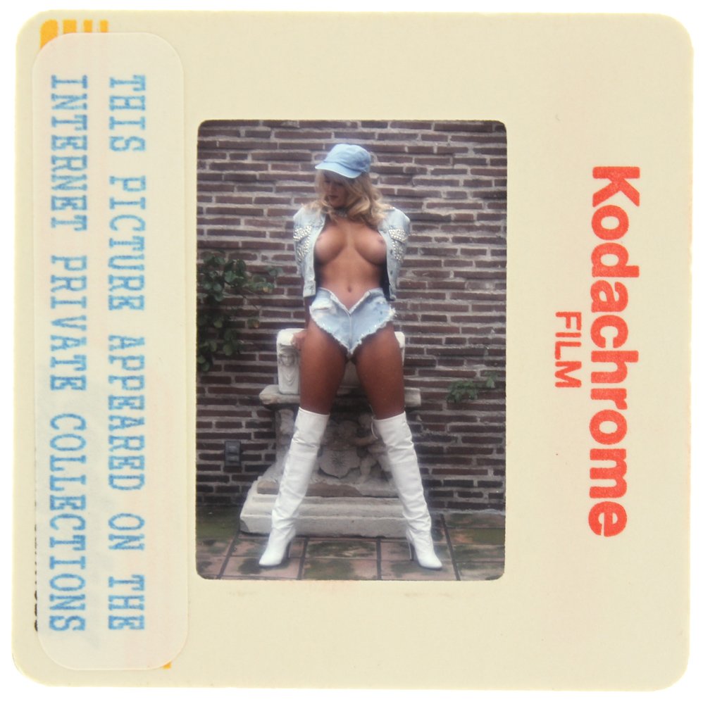 Brandy Ledford 1992 Published 35mm By Bob Guccione: Original published 35mm slide features Brandy Ledford taken by Bob Guccione in 1992. Print and/or markings on the slide mount are original.