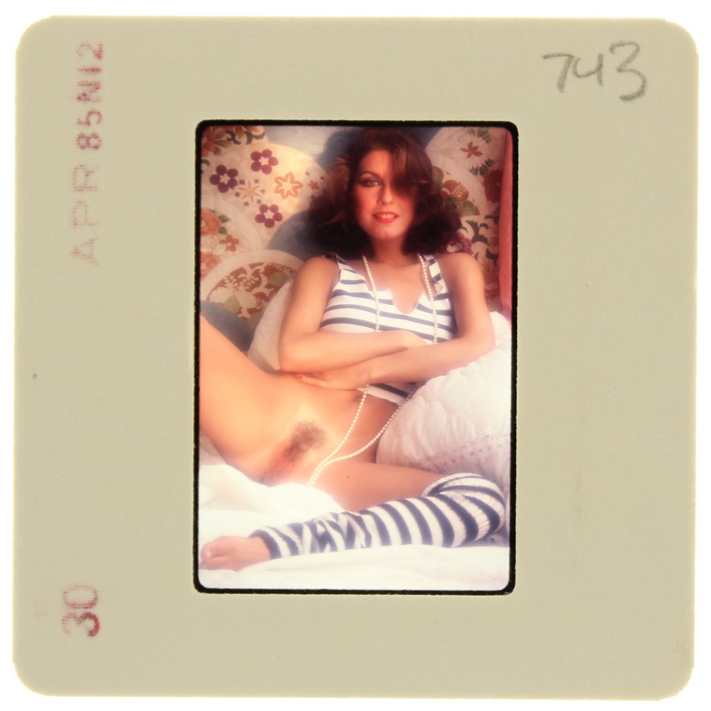 Angela Nicholas 1985 35mm By Bob Guccione: Original 35mm slide features Angela Nicholas taken in April 1985 by photographer Bob Guccione Model: Angela Nichola
