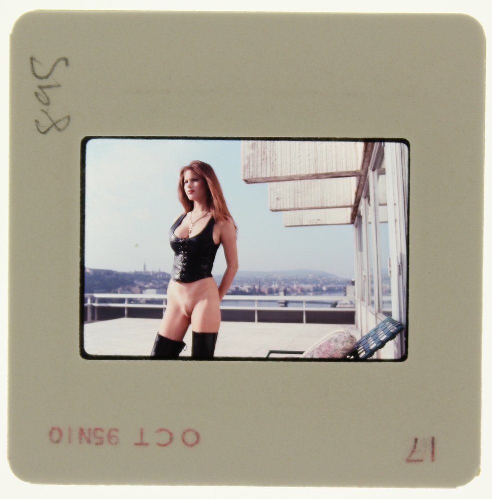 Andi Sue Irwin 1995 35mm By Bob Guccione: Original 35mm slide features Andi Sue Irwin taken by Bob Guccione in 1995. Print and/or markings on the slide mount are original. Print and/or markings on the slide mount are original. <