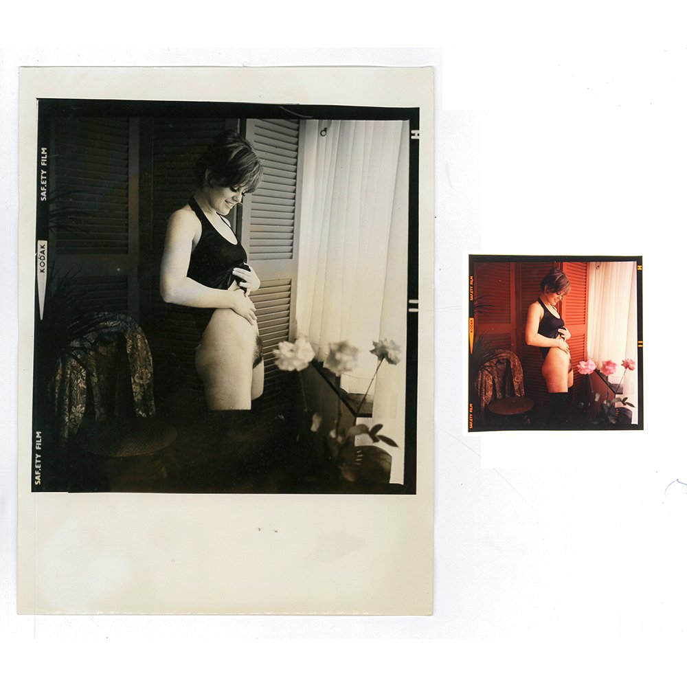 Sharon Bailey 120mm & 6x8 B&W Print By Bob Guccione: Original 120mm transparency & 6" by 8" silver gelatin print of Sharon Bailey taken by Bob Guccione in 1972. Model: