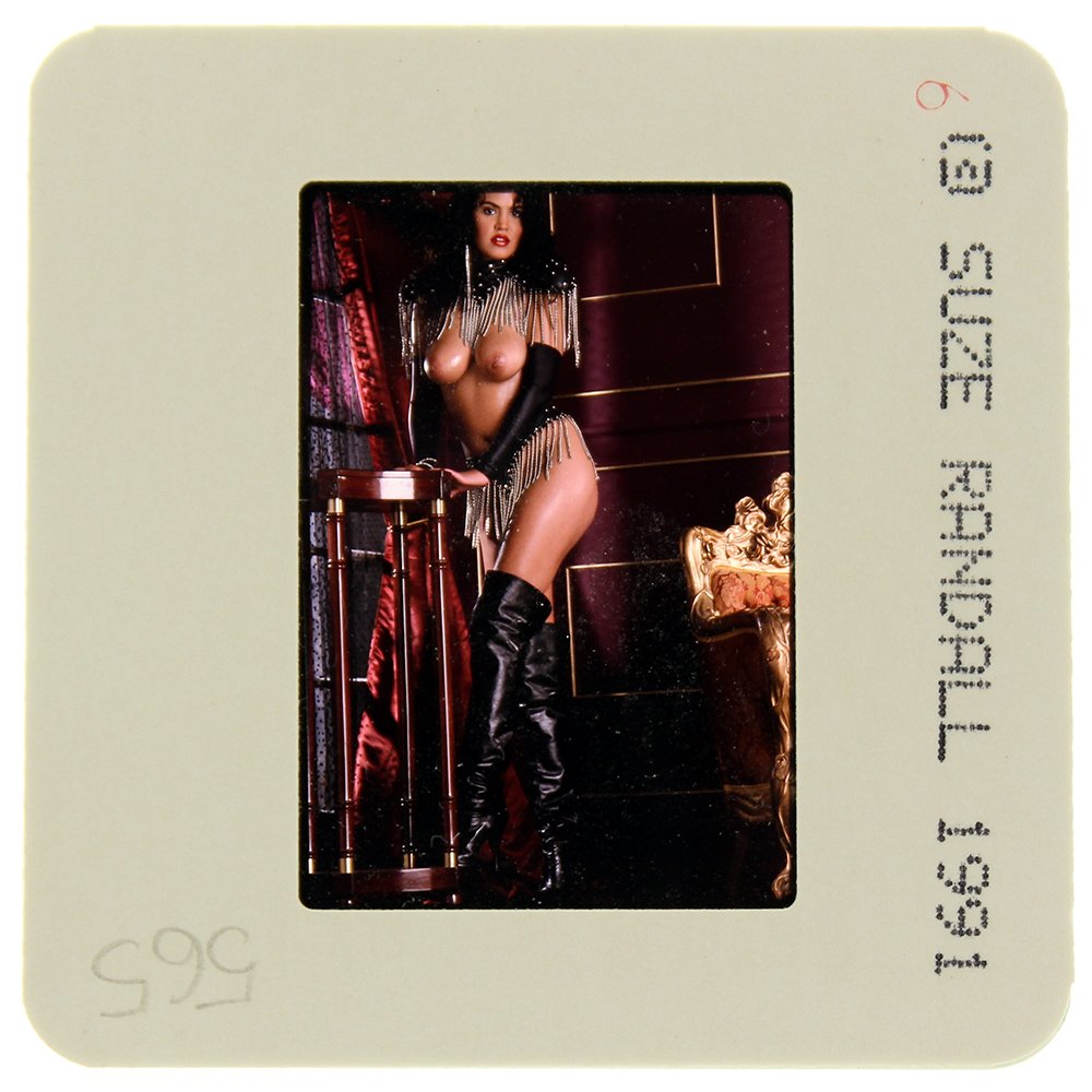 Jami Dion 1991 35mm By Suze Randall: Original 35mm slide features Jami Dion by Suze Randall in 1991.Model: Dark haired, mysterious beauty Jami Dion has