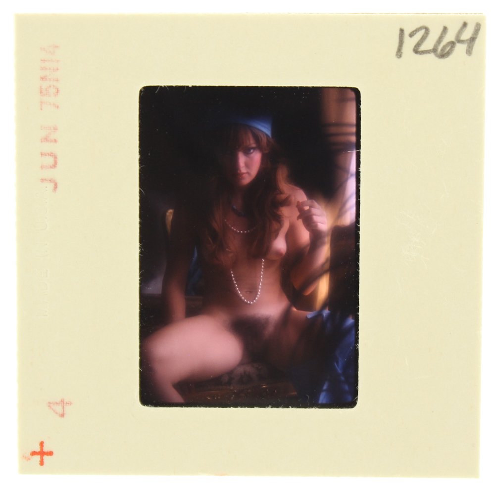 Anneka DiLorenzo 1975 35mm By Bob Guccione: Original 35mm slide features Anneka DiLorenzo taken in June 1975 by photographer Bob Guccione. Model: Born and bred