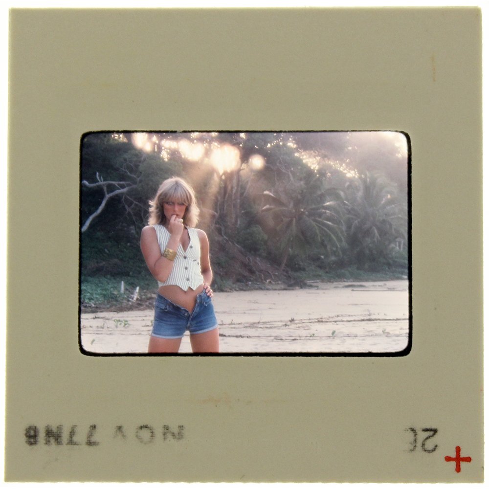 Jane Hargrave 1977 35mm By Bob Guccione: Original 35mm slide features Jane Hargrave taken by Bob Guccione in 1977.Subject: It was Jane Hargrave's ambition t