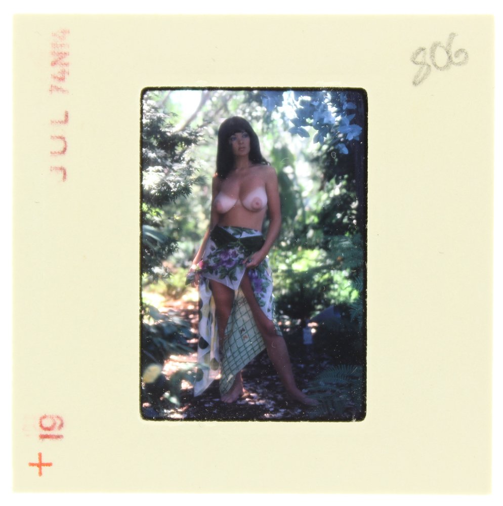 Avril Lund 1974 35mm By Bob Guccione: Original 35mm slide features Avril Lund taken by Bob Guccione in 1974.Subject: Avril Lund was Penthouse magazine's