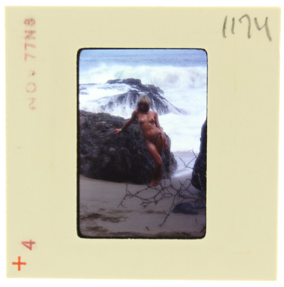 Jane Hargrave 1977 35mm By Bob Guccione: Original 35mm slide features Jane Hargrave taken by Bob Guccione in 1977.Subject: It was Jane Hargrave's ambition t