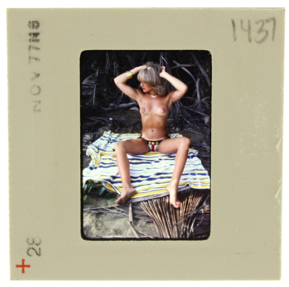 Jane Hargrave 1977 35mm By Bob Guccione: Original 35mm slide features Jane Hargrave taken by Bob Guccione in 1977.Subject: It was Jane Hargrave's ambition t