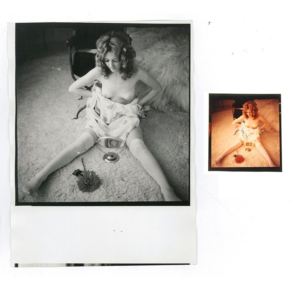 Marianne Gordon 120mm & 6x8 B&W Print By Bob Guccione: Original 120mm transparency & 6" by 8" silver gelatin print of Marianne Gordon taken by Bob Guccione in 1972. Model: