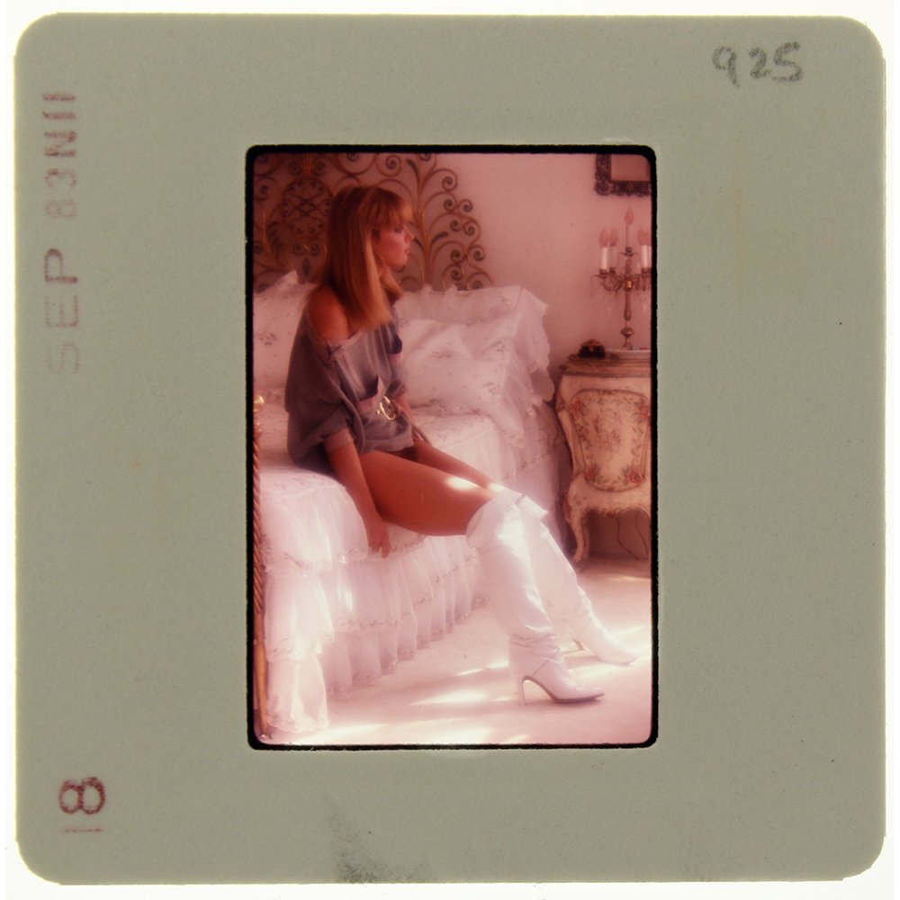 Sheila Kennedy 1983 35mm By Bob Guccione: Original 35mm slide features Sheila Kennedy taken by Bob Guccione in 1983. Subject: Penthouse Pet Sheila Kenned