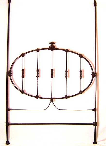 VICTORIAN CAST IRON FOUR POSTER CANOPY BED APPROX: VICTORIAN CAST IRON FOUR POSTER CANOPY BED APPROX 54W X 88"HT